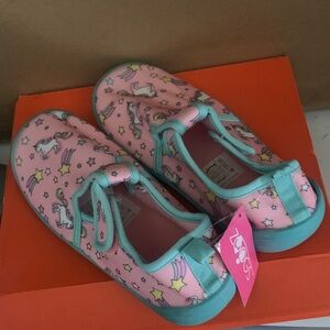 Kids Unicorn Print Water/Beach Shoes - Pink and Blue
